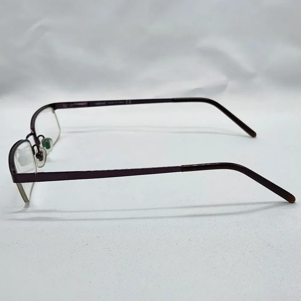 💜Vintage Versace Plum Rimless Eyeglasses & Hardshell Case